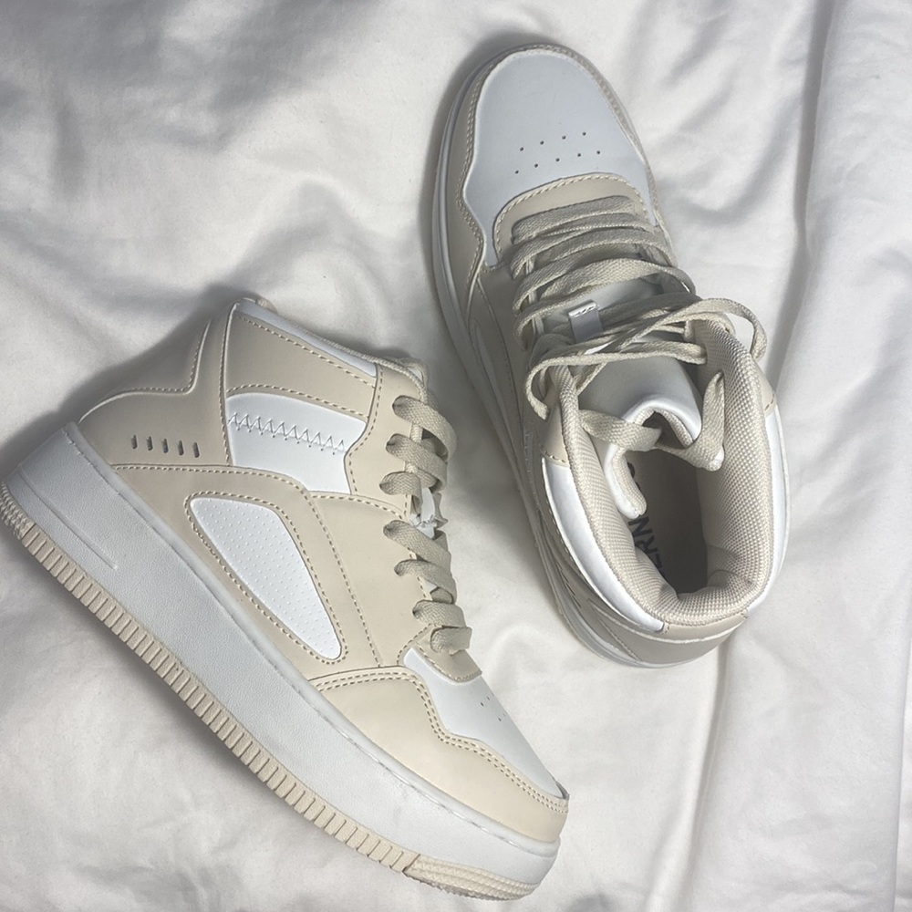 Neutral High Top Tennis Shoes